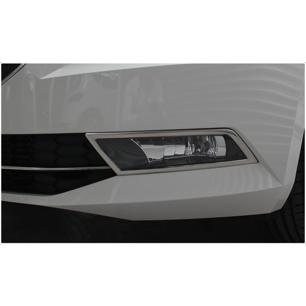 Nerez rámečky mlhovek v nárazníku Škoda Superb III