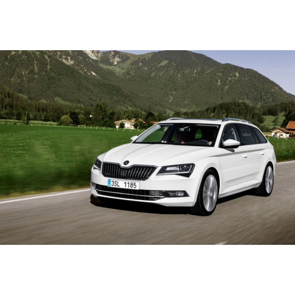 Škoda Superb III  - 3-dílný set lišt do předního nárazníku Laser white (F9F)