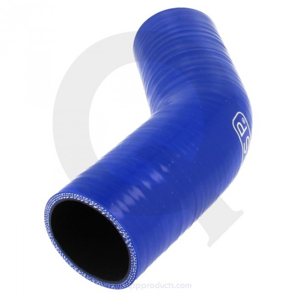 QSP - modrá silikonová hadice na benzín / olej  s úhlem 45° ,průměr 57mm
