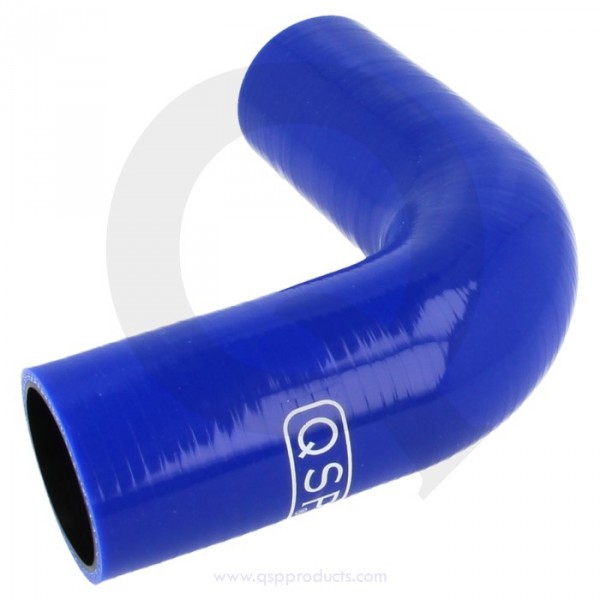 QSP - modrá silikonová hadice na benzín / olej  s úhlem 90° ,průměr 57mm