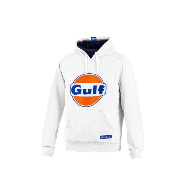 Sparco mikina přes hlavu s kapucí Gulf, barva: bílá