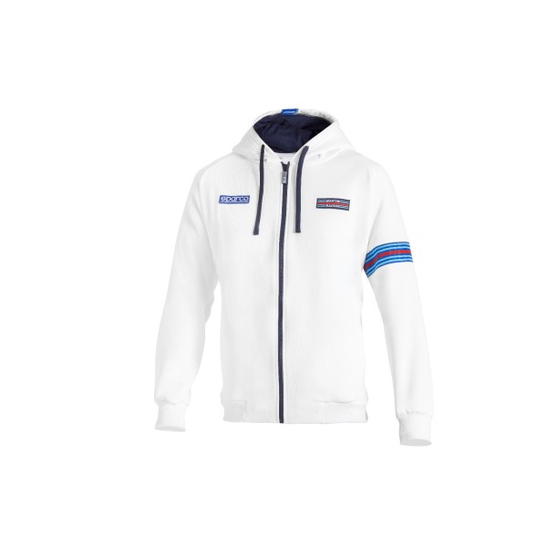 Sparco mikina s kapucí, edice Martini Racing, barva: bílá