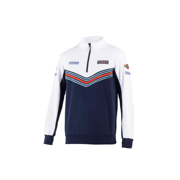 Sparco mikina s polovičním zipem, edice Martini Racing, barva: modro-bílá