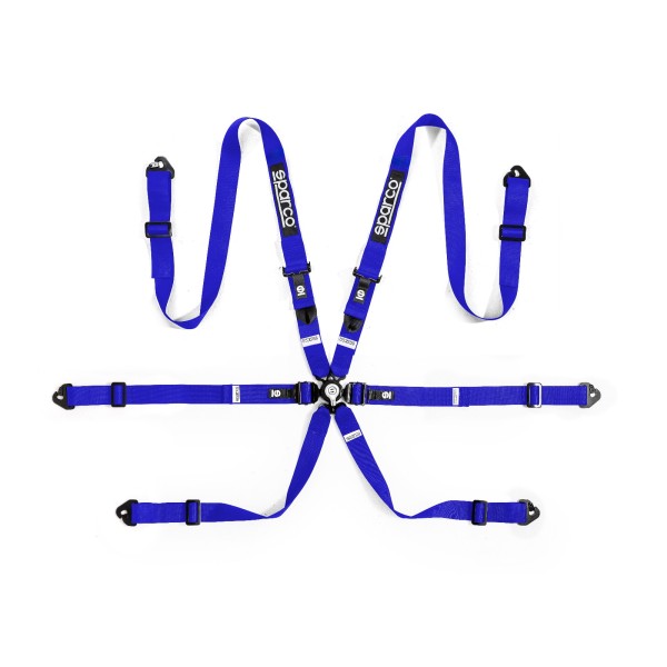 Sparco šestibodový bezpečnostní pás COMPETITION H-2 PD, barva modrá