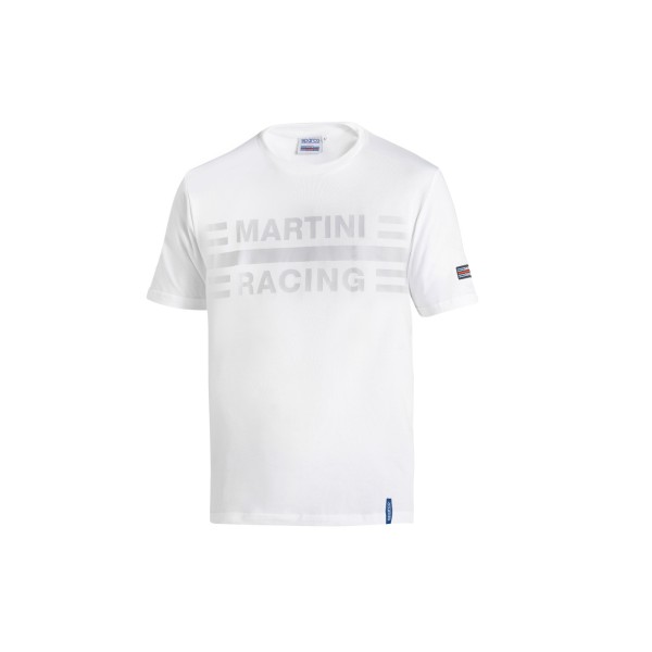 Sparco triko s velkým logem Martini Racing, barva: bílá