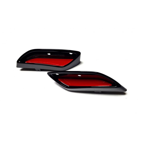 Škoda Superb III - atrapy výfuku RS-STYLE v provedení RS230 Glossy black GLOWING RED