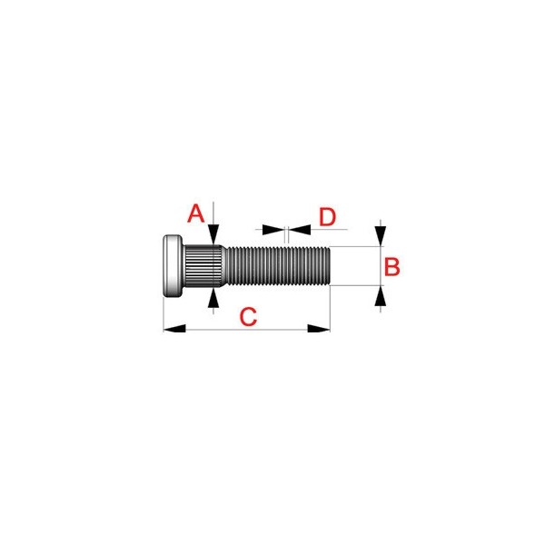 Kolový šteft QSP - M12x1,5 délka 51mm