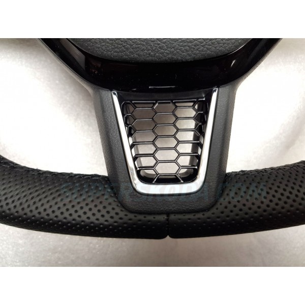 Plaketka volantu RS honeycomb BLACK / CHROME - pro zkosený volant