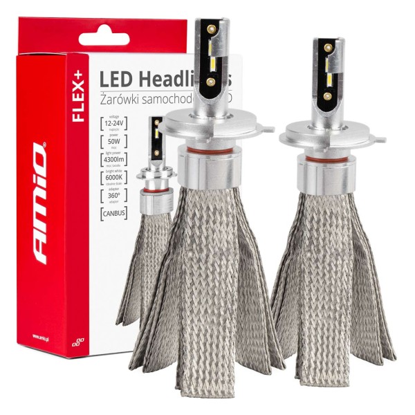 LED žárovky pro hlavní svícení FLEX+ H4/H19 6000K 12V 24V Canbus