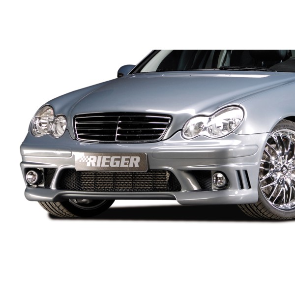 Rieger kompletní přední nárazník pro Mercedes třída C W203 sedan, t-model, plast ABS bez povrchové úpravy, pro vozy bez ostřikovačů světlometů a parkovacího asistenta (PDC)