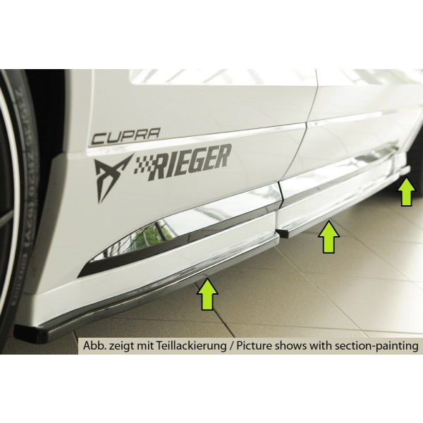 Rieger spoiler pod boční práh (3 dílný) mont. strana levá pro Seat Ateca Cupra 5FP, r.v. 09/18-07/20, plast ABS bez povrchové úpravy