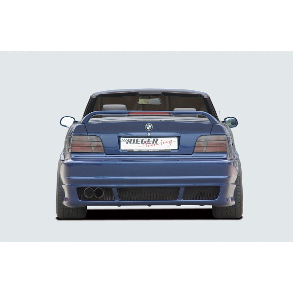 Rieger kompletní zadní nárazník E46-Look pro BMW řada 3 E36 kabriolet, kupé, sedan, touring, plast ABS bez povrchové úpravy, pro vozy bez parkovacího asistenta (PDC)