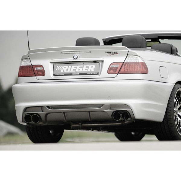 Rieger kompletní zadní nárazník pro BMW řada 3 E46 kabriolet, kupé, sedan před faceliftem, plast ABS bez povrchové úpravy, pro vozy bez parkovacího asistenta (PDC)