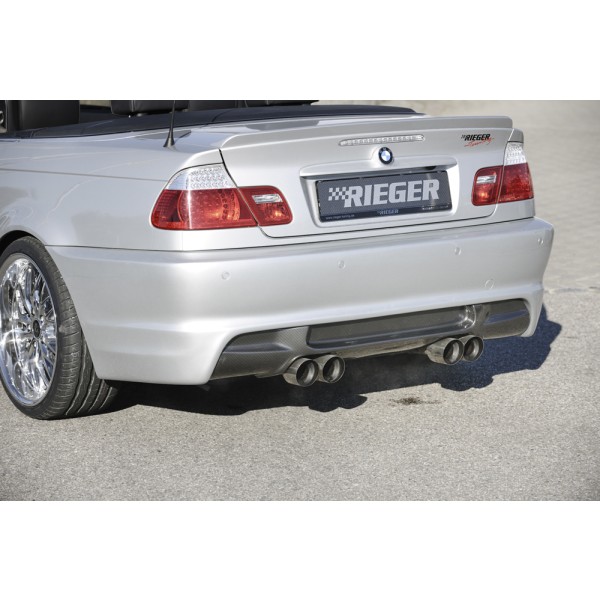 Rieger kompletní zadní nárazník pro BMW řada 3 E46 kabriolet, kupé, sedan před faceliftem, plast ABS bez povrchové úpravy, pro vozy s parkovacím asistentem (PDC)