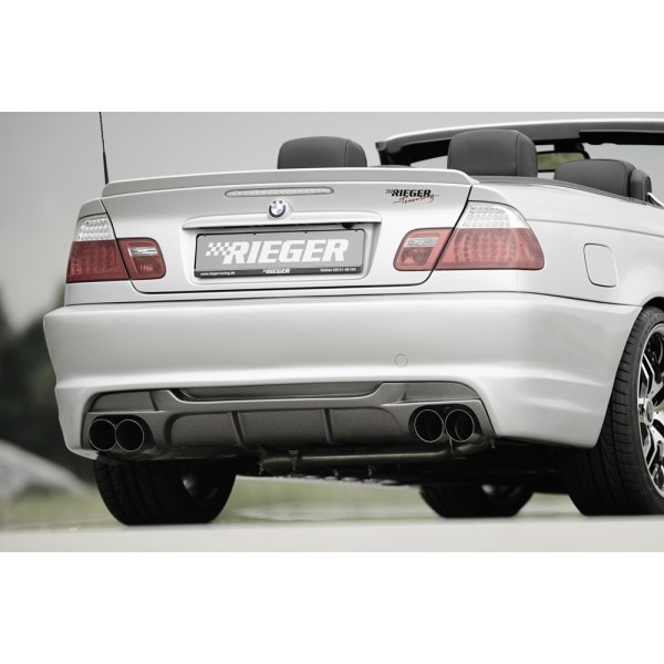 Rieger kompletní zadní nárazník pro BMW řada 3 E46 kabriolet, kupé, sedan po faceliftu, plast ABS bez povrchové úpravy, pro vozy bez parkovacího asistenta (PDC)
