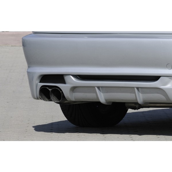 Rieger vložka zadního nárazníku pro BMW řada 3 E46 kabriolet, kupé, sedan vč. faceliftu, plast ABS bez povrchové úpravy, pro dvojitou koncovku vlevo