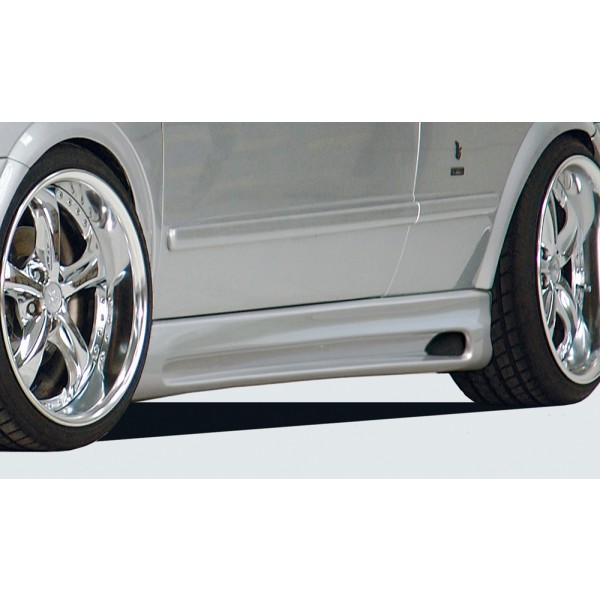 Rieger boční práh mont. strana pravá pro Opel Astra G 3-dvéř., fastback, hatchback, notchback, plast ABS bez povrchové úpravy, s prolisem a výřezem