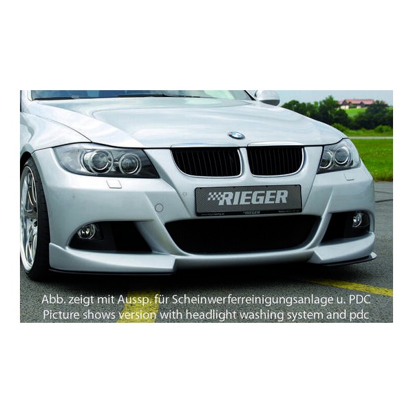 Rieger kompletní přední nárazník pro BMW řada 3 E90, E91 sedan, touring před faceliftem, plast ABS bez povrchové úpravy, pro vozy bez ostřikovačů světlometů a parkovacího asistenta (PDC)