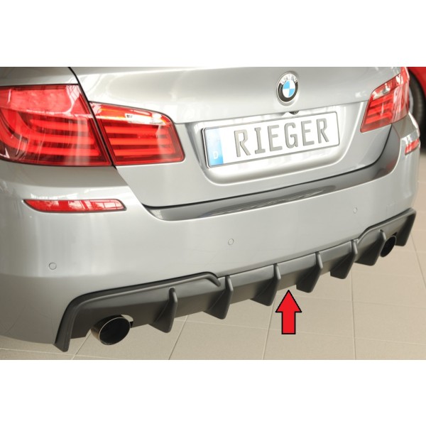 Rieger vložka zadního nárazníku (pro vozy s tažným zařízením) pro BMW řada 5 F11 touring, plast ABS bez povrchové úpravy, pro originální koncovky vlevo a vpravo