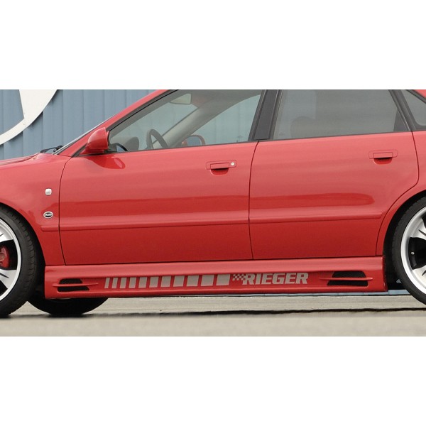 Rieger boční práh mont. strana levá pro Audi A4 B5 avant, sedan, r.v. 11/94-98, 99-12/00, plast ABS bez povrchové úpravy, s prolisem, s prolisem a dvěma výřezy