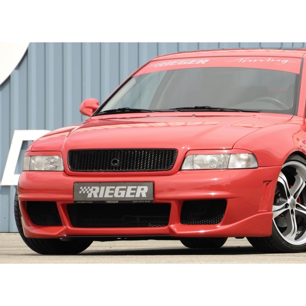Rieger kompletní přední nárazník RS4-Look pro Audi A4 B5 avant, sedan, plast ABS bez povrchové úpravy, bez držáků originálních mlhových světel, mimo S4