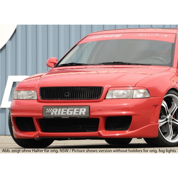 Rieger Přední nárazník RS4-Look pro Audi A4 B5 avant, sedan, plast ABS bez povrchové úpravy, s držáky originálních mlhových světel, mimo S4