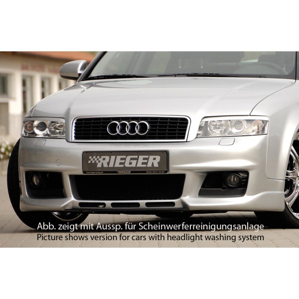 Rieger kompletní přední nárazník new Design pro Audi A4 8E avant, sedan, plast ABS bez povrchové úpravy, s žebrováním