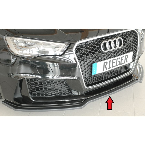 Rieger lipa pod přední nárazník pro Audi RS3 8V 5-dvéř. (sportback 8VA / 8VF), 04/15-01/17, plast ABS bez povrchové úpravy