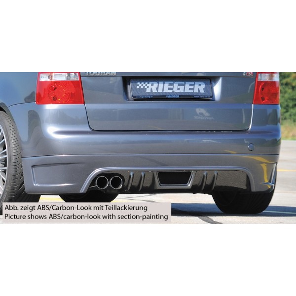 Rieger spoiler pod zadní nárazník pro Volkswagen Touran 1T van před faceliftem r.v. 03/03-10/06, plast ABS bez povrchové úpravy, pro vozy bez tažného zařízení