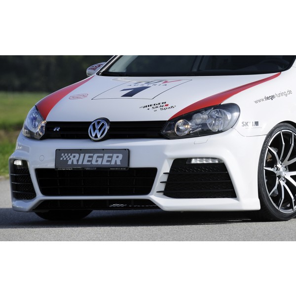Rieger kompletní přední nárazník pro Volkswagen Golf 6 vč. GTD, GTI 3-dvéř., 5-dvéř., kabriolet, plast ABS bez povrchové úpravy, pro vozy s ostřikovači světlometů, bez PDC a parkovacího asistenta