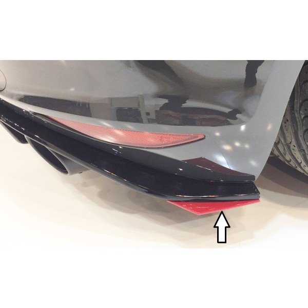 Rieger spoiler pod zadní nárazník na pravé straně pro Volkswagen Golf 7 GTI Clubsport 3-dvéř., 5-dvéř. r.v. 02/16-, plast ABS bez povrchové úpravy