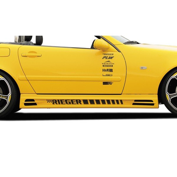 Rieger boční práh mont. strana pravá pro Mercedes SLK R170, r.v. 01/01-, 09/96-12/00, plast ABS bez povrchové úpravy, s prolisem, s prolisem a dvěma výřezy