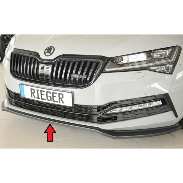 Rieger lipa pod přední nárazník pro Škoda Superb III 3T, 3V combi, 08/19-, plast ABS bez povrchové úpravy