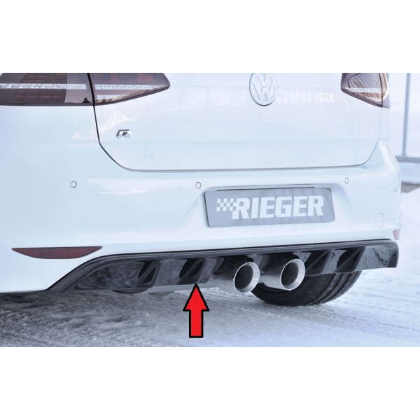Rieger vložka zadního nárazníku pro Volkswagen Golf 7 R 3-dvéř., 5-dvéř. před faceliftem, plast ABS lakovaný do černé lesklé barvy