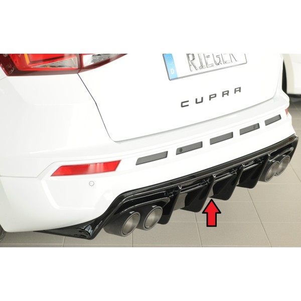 Rieger vložka zadního nárazníku pro Seat Ateca Cupra 5FP, plast ABS lakovaný do černé lesklé barvy