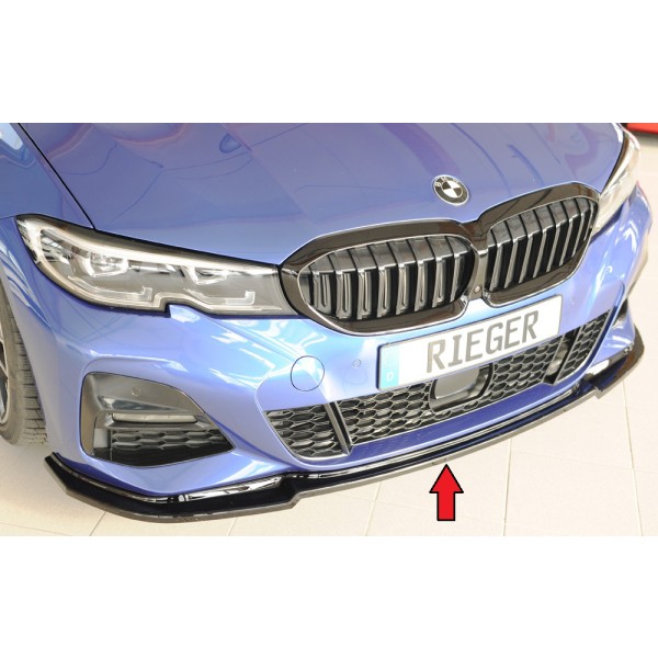 Rieger lipa pod přední nárazník pro BMW řada 3 G20 sedan, 03/19-, plast ABS lakovaný do černé lesklé barvy