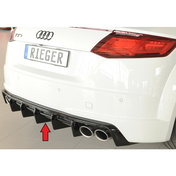 Rieger vložka zadního nárazníku pro Audi TTS 8J-FV, 8S roadster, plast ABS lakovaný do černé lesklé barvy