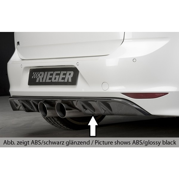 Rieger vložka zadního nárazníku pro Volkswagen Golf 7 R 3-dvéř., 5-dvéř. před faceliftem, plast ABS s povrchovou úpravou Carbon-Look
