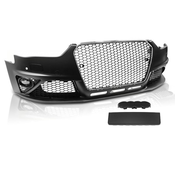 AUDI A4 B8 12-15 RS STYLE CHROME BLACK PDC - přední nárazník