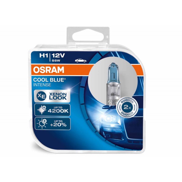 Žárovky Osram Cool Blue Intense H1 - studená bílá barva světla