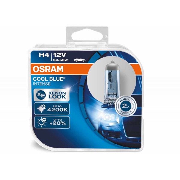 Žárovky Osram Cool Blue Intense H4 - studená bílá barva světla