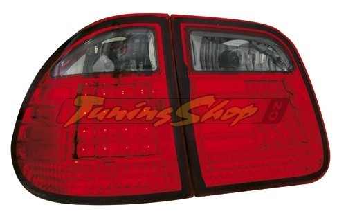 Zadní čiré lampy Mercedes Benz W210 T-Modell - red/black  LED