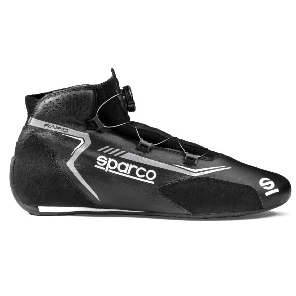 Závodní boty Sparco RAPID s otočným mechanismem zapínání, s homologací FIA, barva: černo-šedá