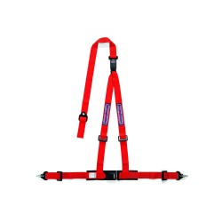 Tříbodový bezpečnostní pás Sparco CLUB H-3M DUAL Martini Racing, s homologací ECE, odpojitelný, barva: červená