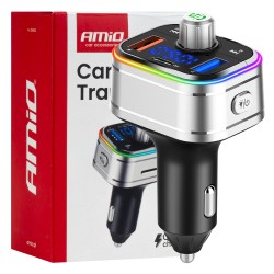 FM transmitter s 2x USB-A / 1x USB-C / microSD 12/24V