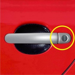 Škoda Fabia II - Kryty klik malé, ABS stříbrný, 2x s otvorem + 2x bez