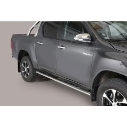 oválné boční nášlapy Misutonida se stupátky pro Toyota Hilux VIII doublecab, od r.v. 2015- / 2019- , nerezové, 95x60mm