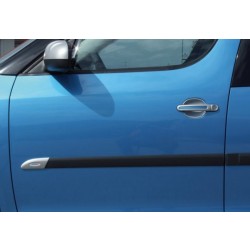 Škoda Fabia II - Kryty originálních bočních ochranných lišt - ABS stříbrný matný