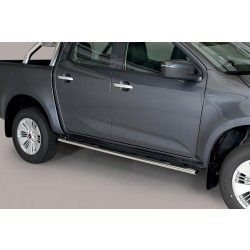 oválné boční nášlapy Misutonida se stupátky pro Isuzu D-MAX III DOUBLECAB, od r.v. 2019-> , / SPACECAB od r.v. 2021-> , nerezové, 95x60mm