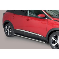 oválné boční nášlapy Misutonida se stupátky pro Peugeot 3008, od r.v. 2016->>, nerezové, 95x60mm